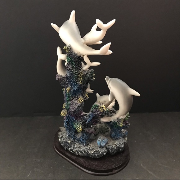 Vintage Dolphins figurine marine life sculpture 10-1/2” tall - Picture 6 of 12